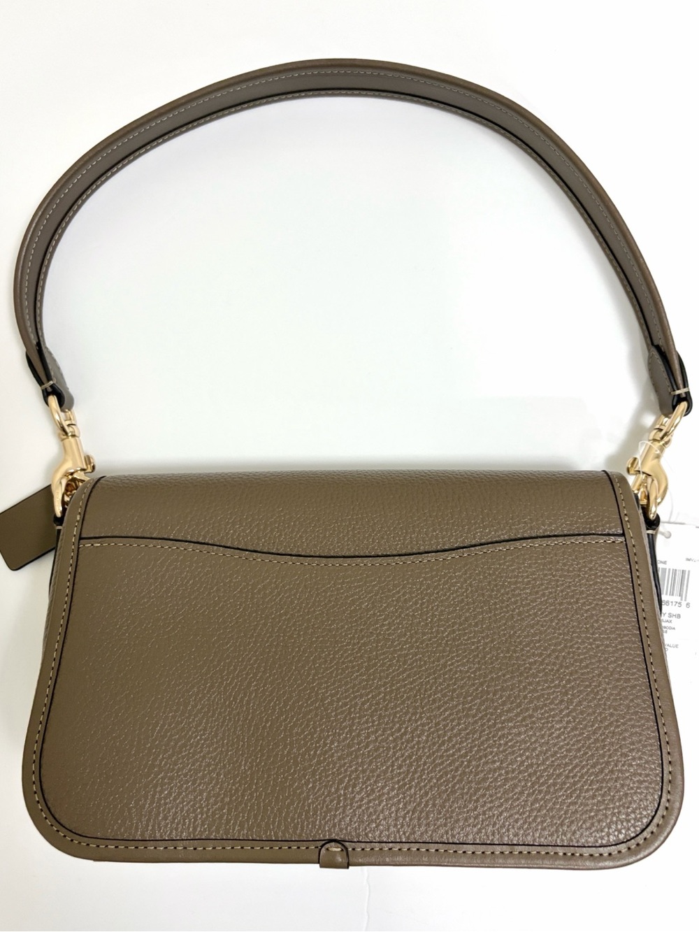 NWT Coach Hadley Pebble Leather Shoulder Bag in Dark Stone with Gold Hardware. - Picture 8 of 11